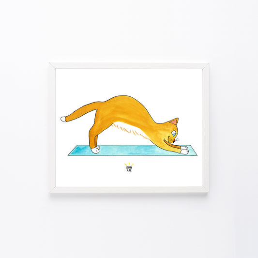 Yoga Art Print Cat Pose